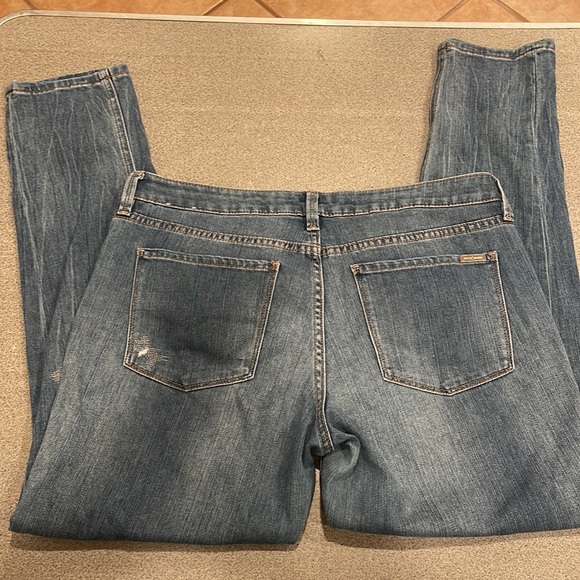 White House Black market girlfriend jeans Size 10 silver stitching stretch! - Picture 9 of 10